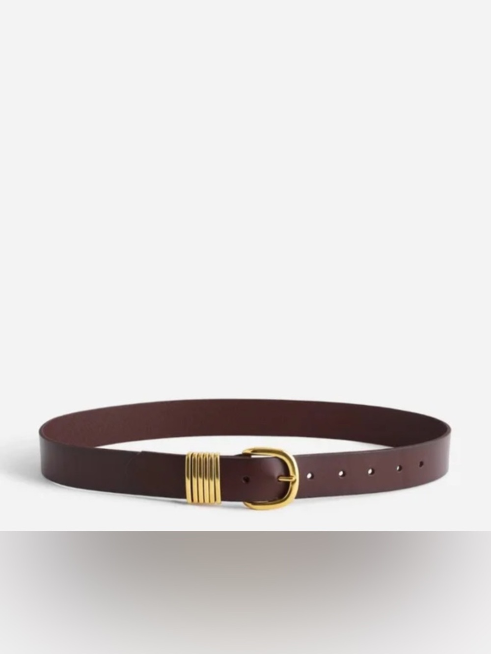 Madewell Multikeeper Leather Belt in Brown Cherry Wood Gold NT062 NEW $68